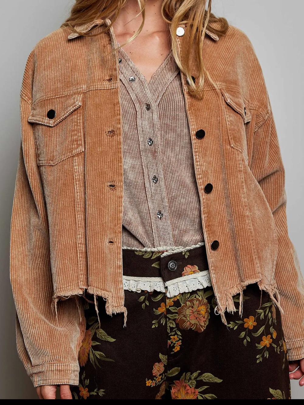 POL over sized Cotton Trucker Jacket